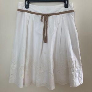 ISCIA White Eyelet Boho Skirt.L